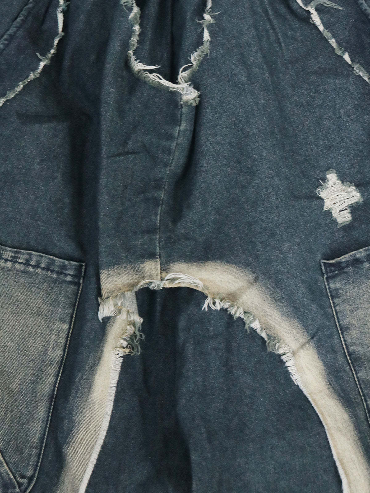 Distressed  Denim Harem Pants