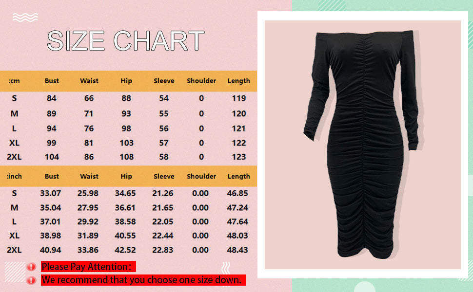 Off Shoulder Long Sleeve Bodycon Midi Dress
