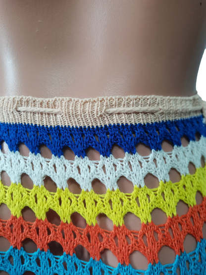 Tassel Slit Coverup Knit See Maxi Skirts