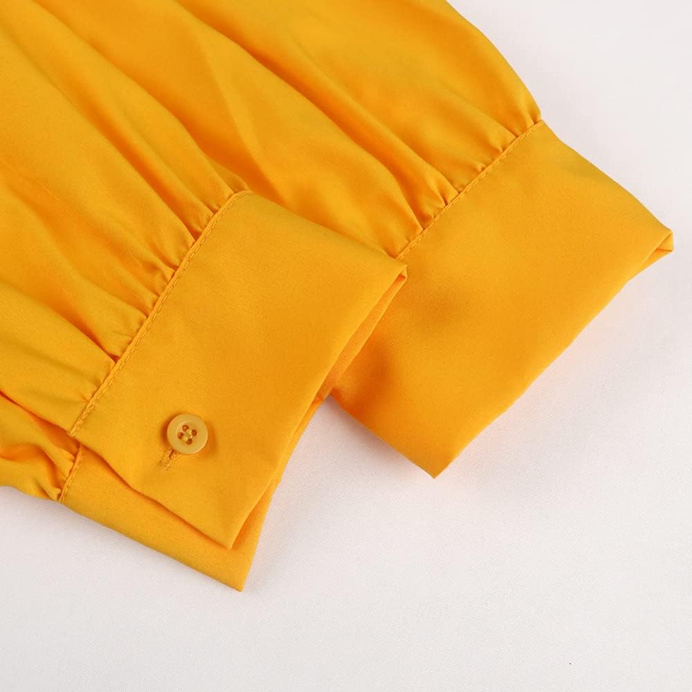 Plus Size Solid Color Pleated Dress with Belt