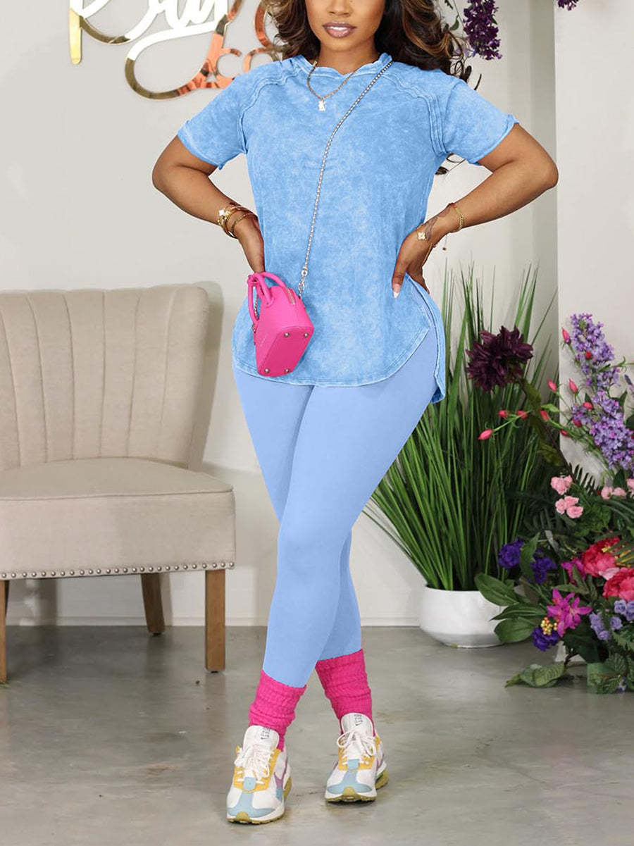 Tie-dye Tee & leggings Sport Set