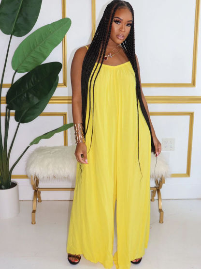 Spaghetti Strap Wide Leg Jumpsuit