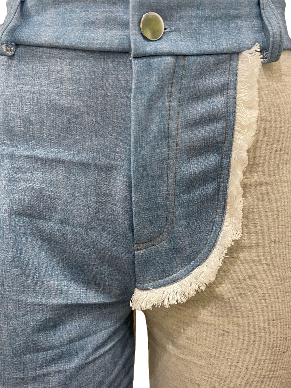 Denim Patchwork Hoodies Pant Set