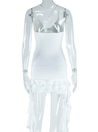 Strap 3D Floral Sleeveless Backless Dress