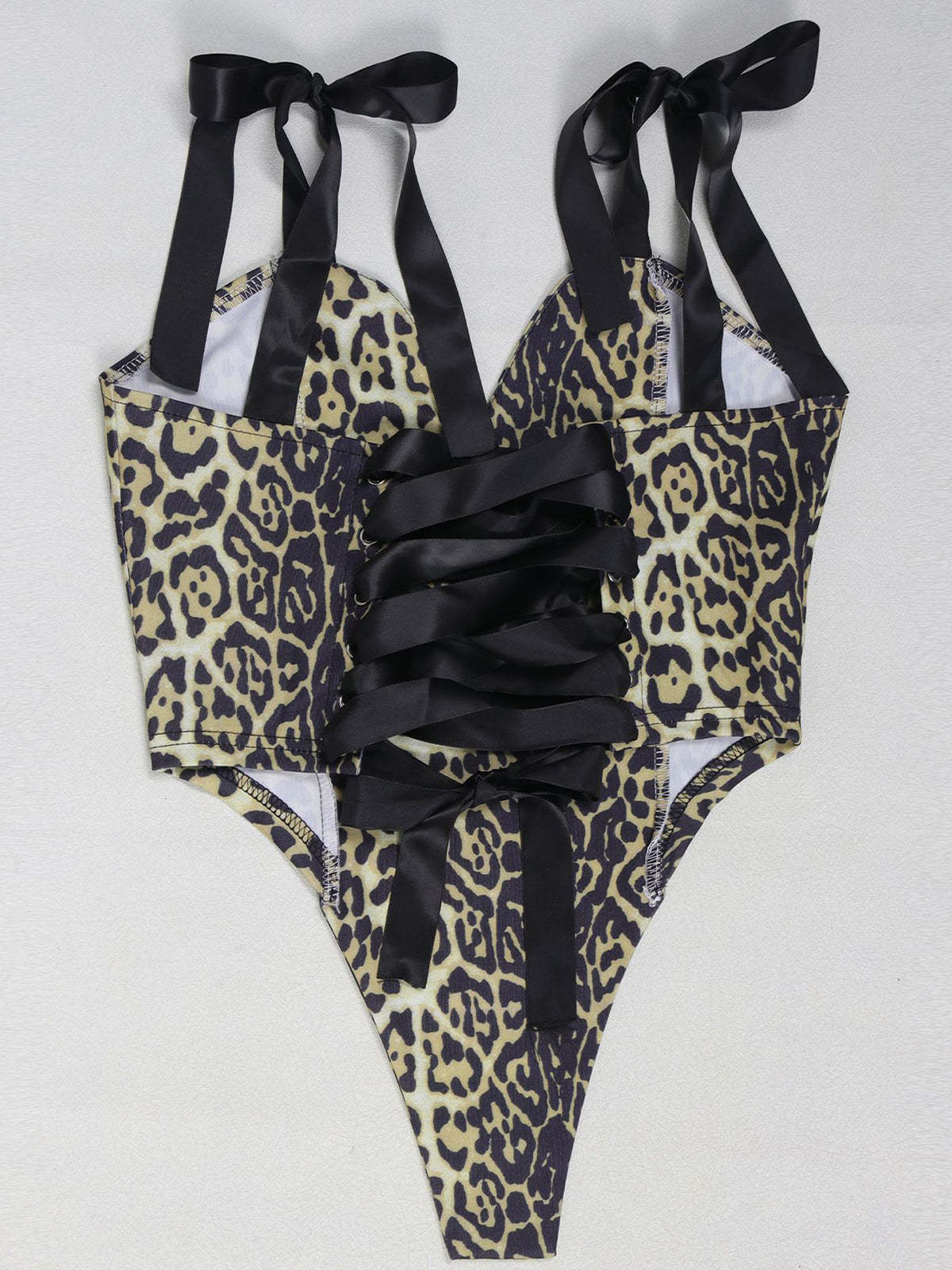 Two Pieces Print Lace-Up Cargo Pants Set