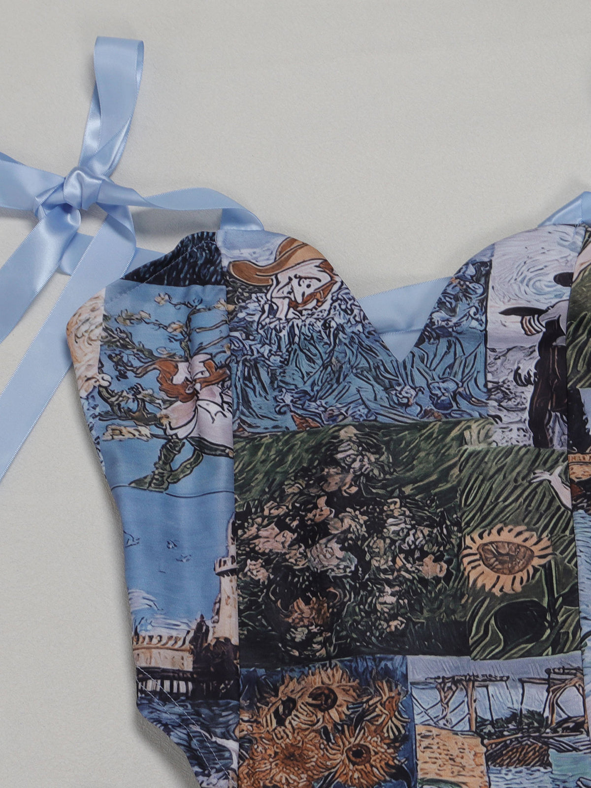 Two Pieces Print Lace-Up Cargo Pants Set