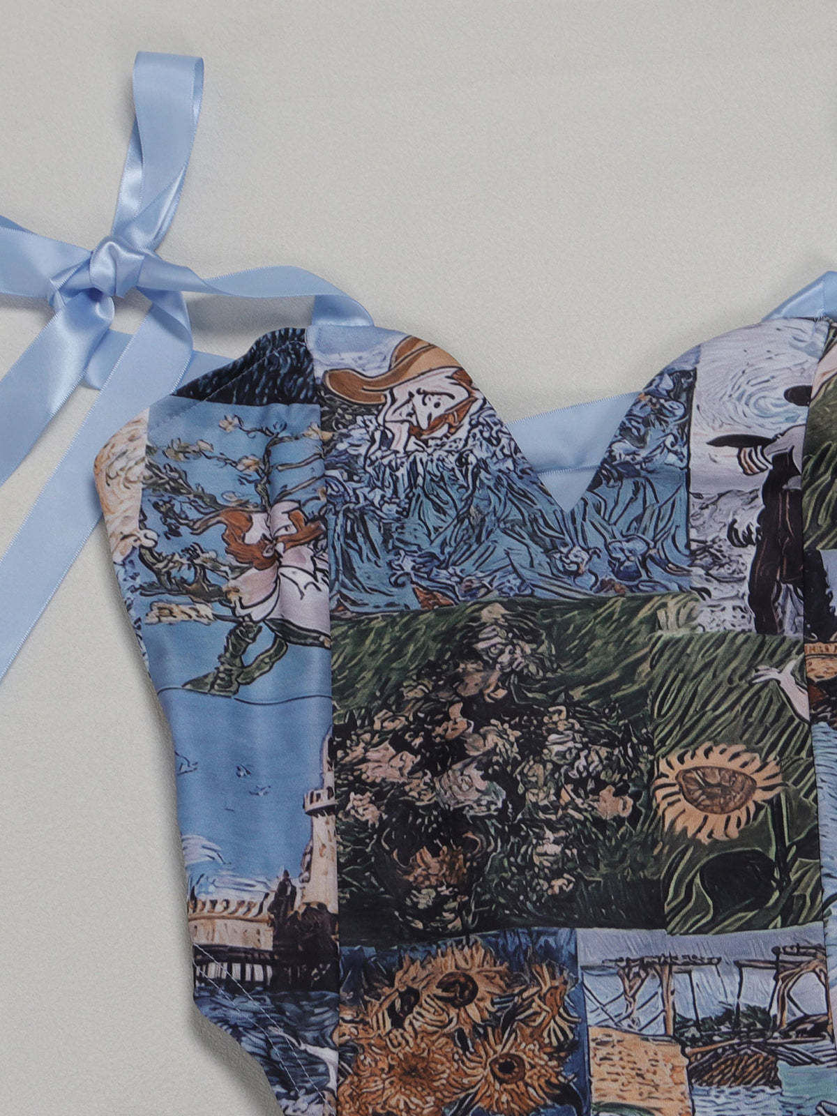 Two Pieces Print Lace-Up Cargo Pants Set