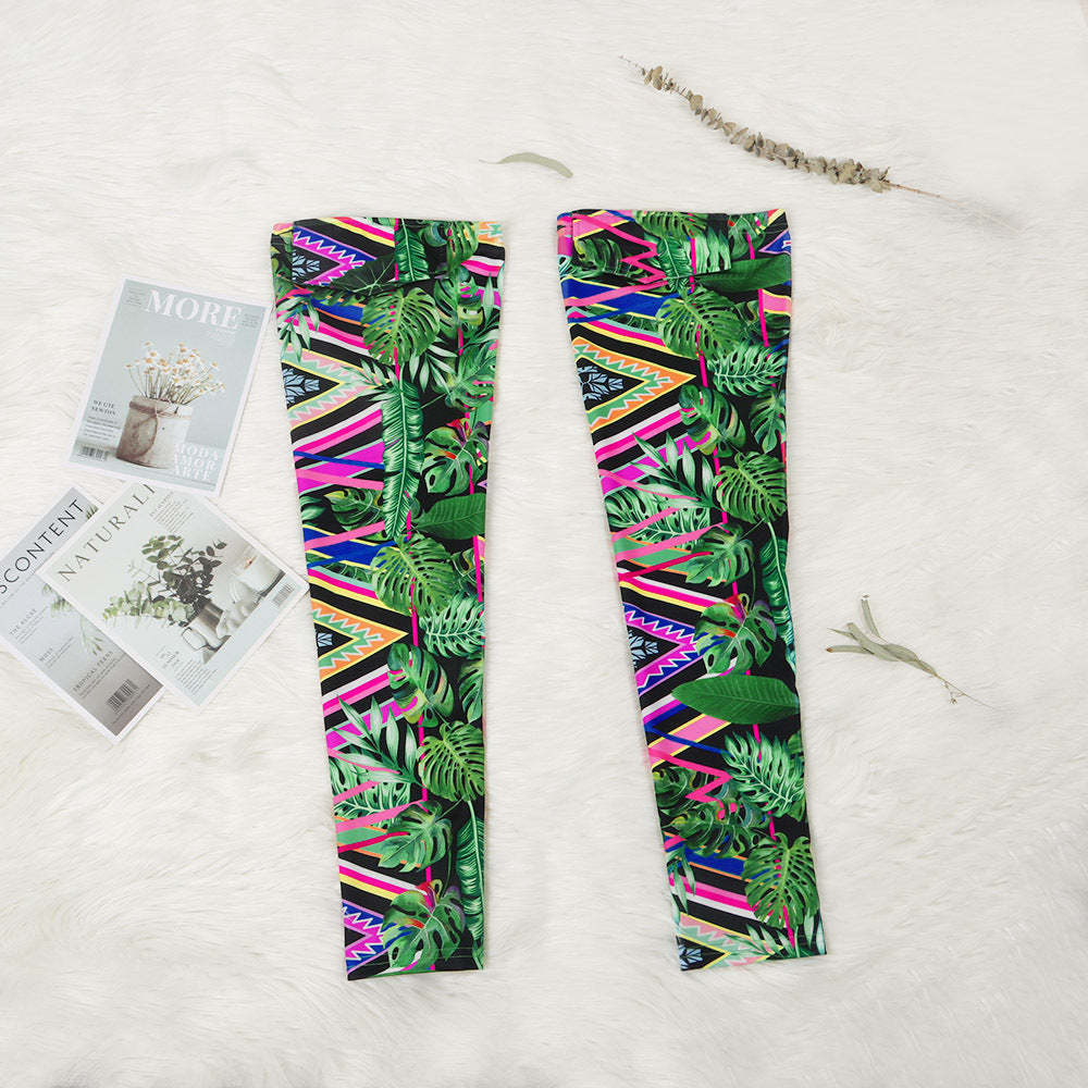 Two Piece Print Jacket High Footless Stockings Set