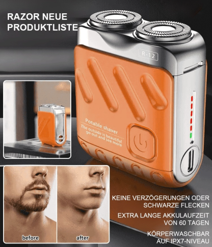 【Erleben Sie überlegene Rasiertechnologie】Rotierender Doppelring-Elektrorasierer, ultimative gründliche Rasur!