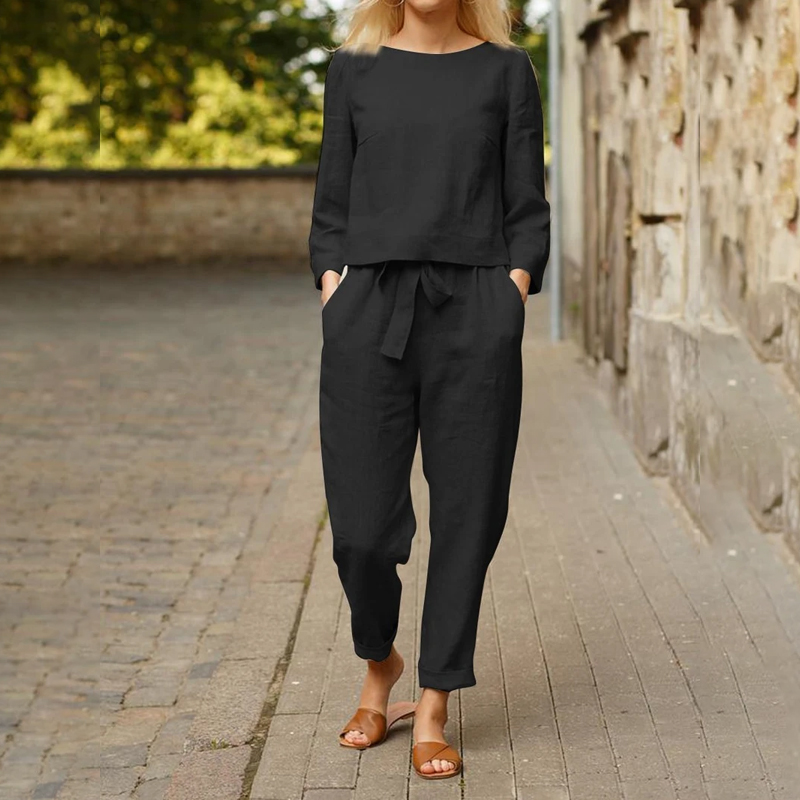 Zweiteiliges Set in Uni-Farbe