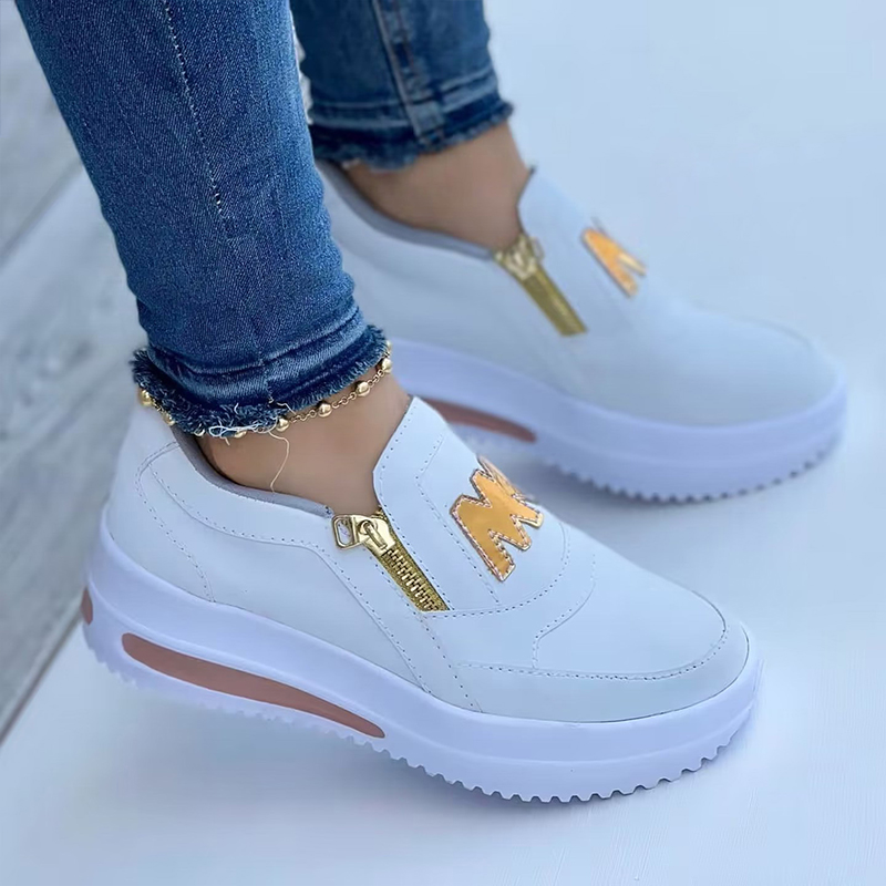 Plateauschuhe mit seitlichem Reißverschluss