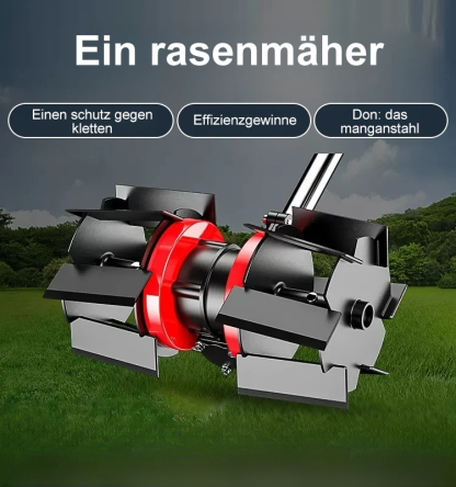 Unkrautjäten und Lösen von Rädern für Rasenmäher