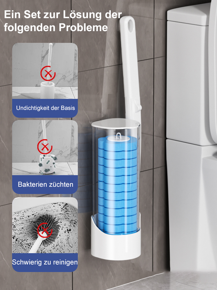 Saubere Hände und keine Unordnung durch austauschbare Bürstenköpfe für Toilettenbürsten
