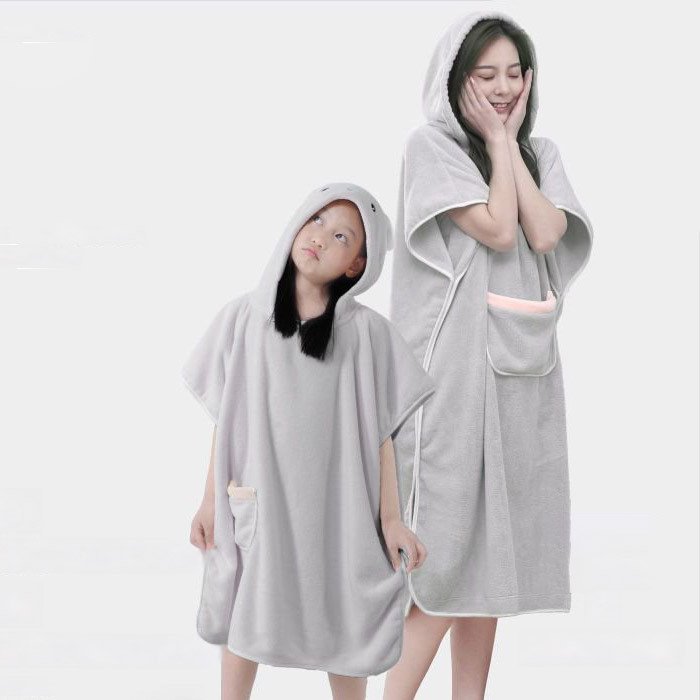 Yukata tragbarer Cape-Bademantel mit Kapuze, für alle Jahreszeiten, für Erwachsene, wasserabsorbiere