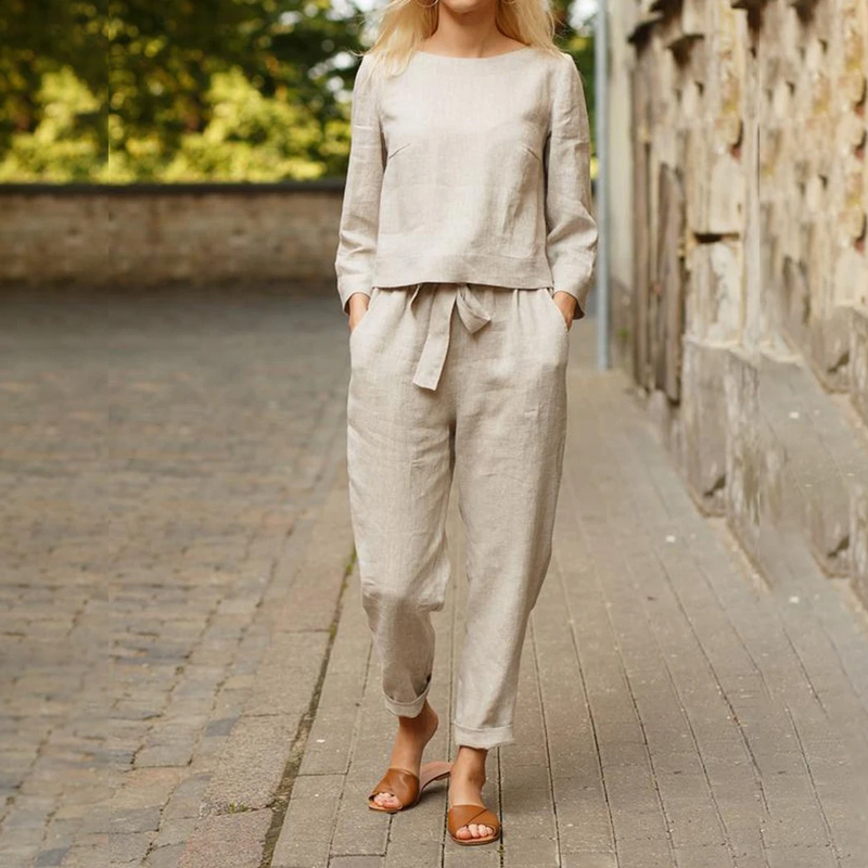 Zweiteiliges Set in Uni-Farbe