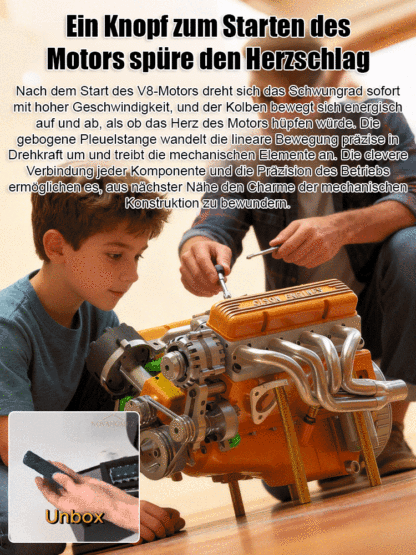 【100 % voll funktionsfähig】CNC-Präzisionsbearbeitung, Benzinmotor, voll funktionsfähig: Brandneue V8-Motor-Modellteile