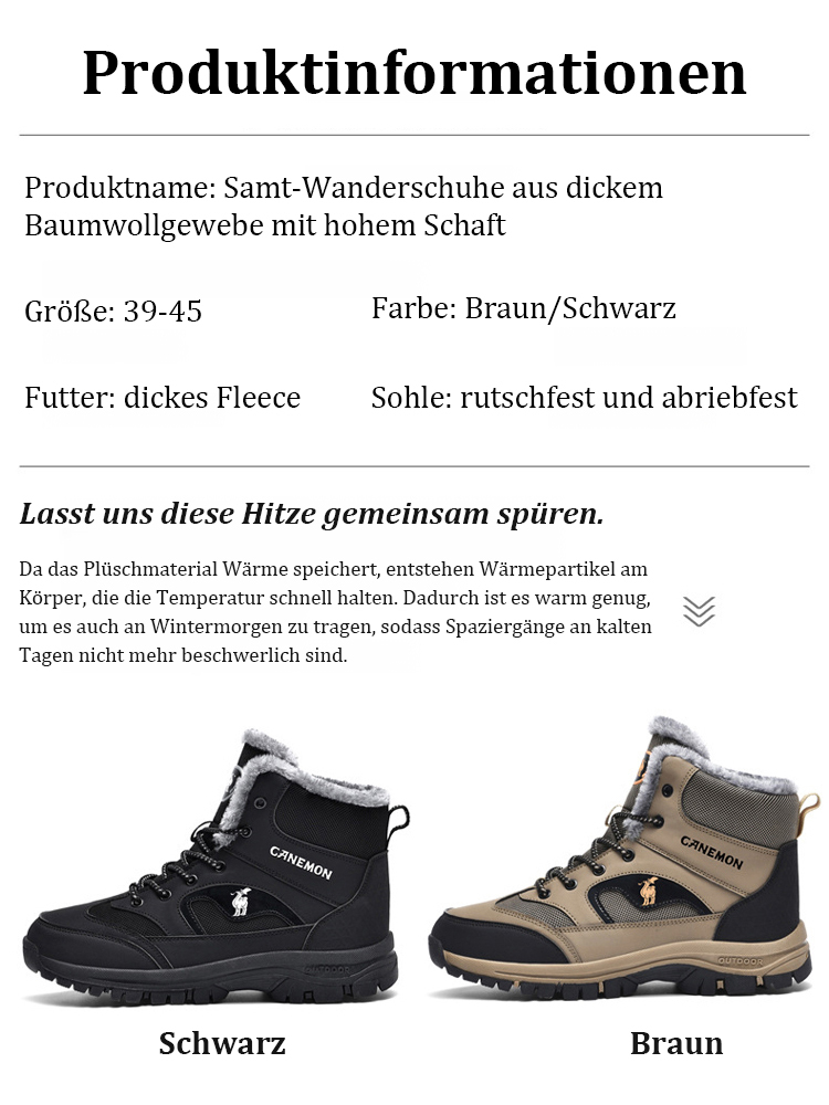 Mit Fleece gefütterte, verstärkte High-Top-Wanderschuhe, heute 50 % reduziert 🍷🔥