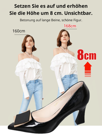 Ermüdungsfreie Pumps aus weichem Leder mit dickem Absatz