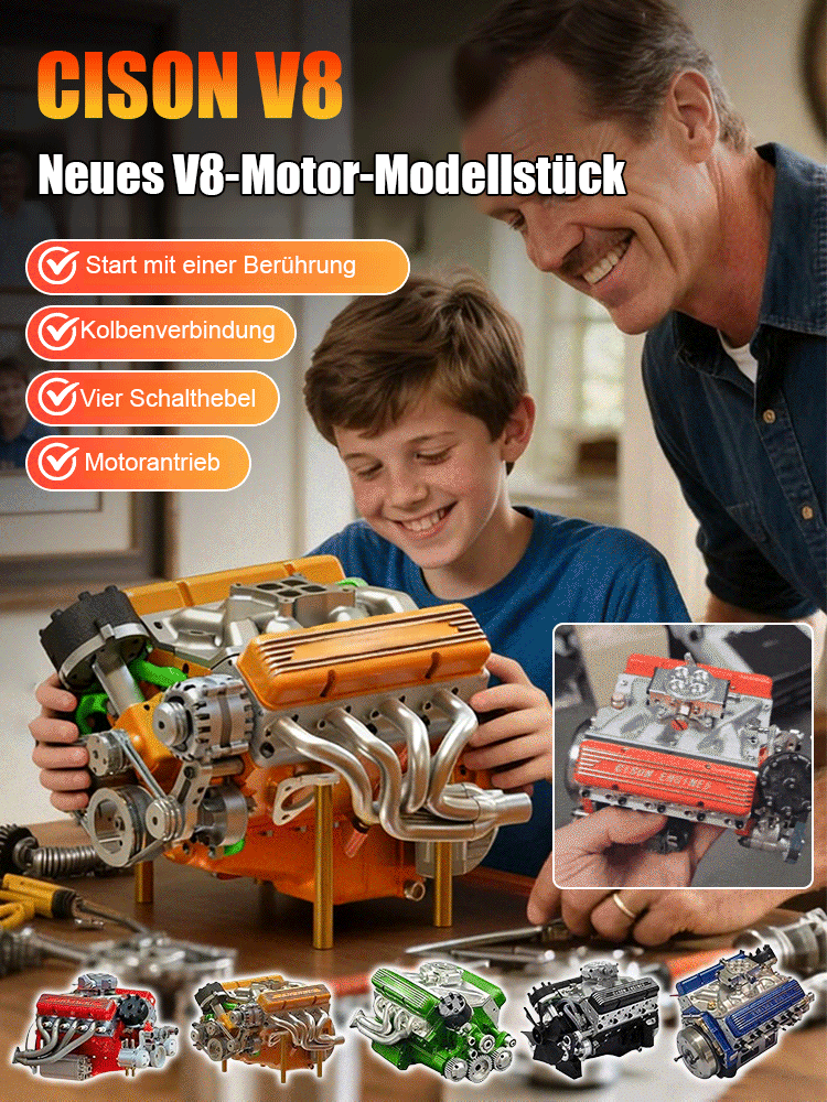 【100 % voll funktionsfähig】CNC-Präzisionsbearbeitung, Benzinmotor, voll funktionsfähig: Brandneue V8-Motor-Modellteile