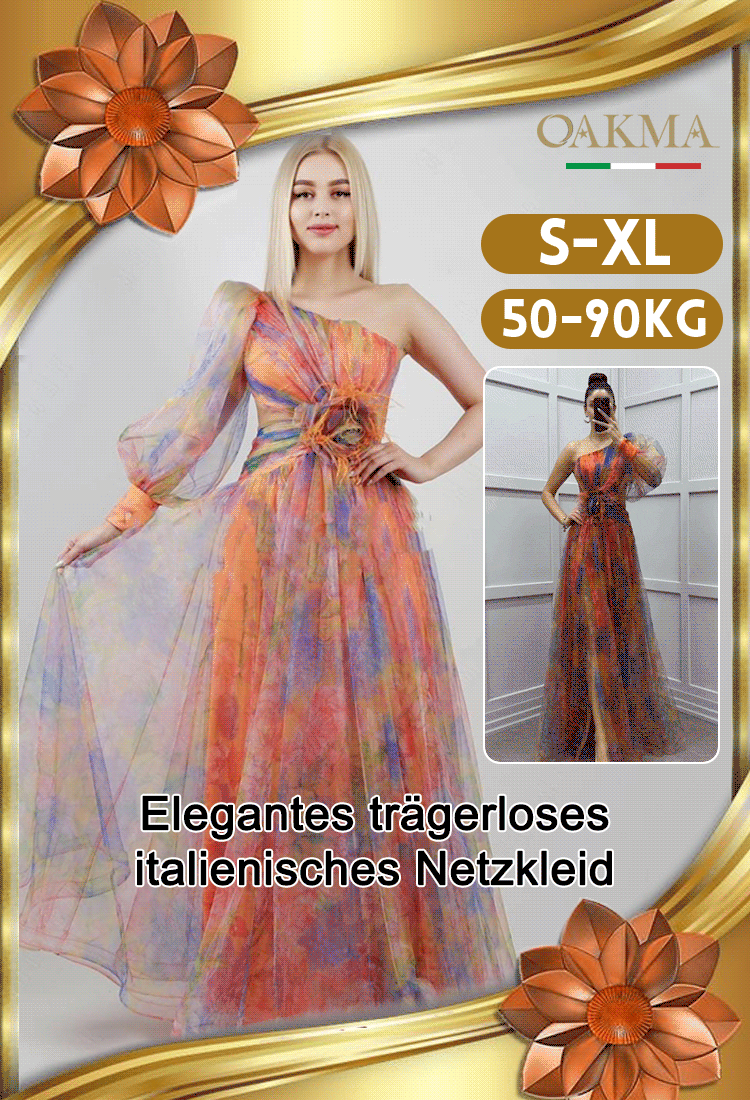 Haute-Couture-Mesh-Kleid mit freiliegenden Schultern