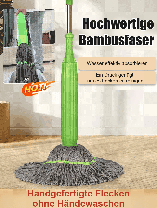 [1 Sekunde Dehydrierung]Bamboo Fibre Self-Twisting Spin Mop