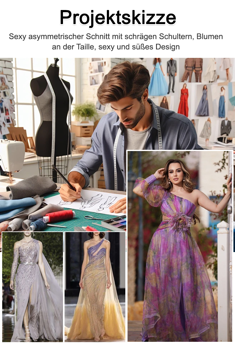 Haute-Couture-Mesh-Kleid mit freiliegenden Schultern