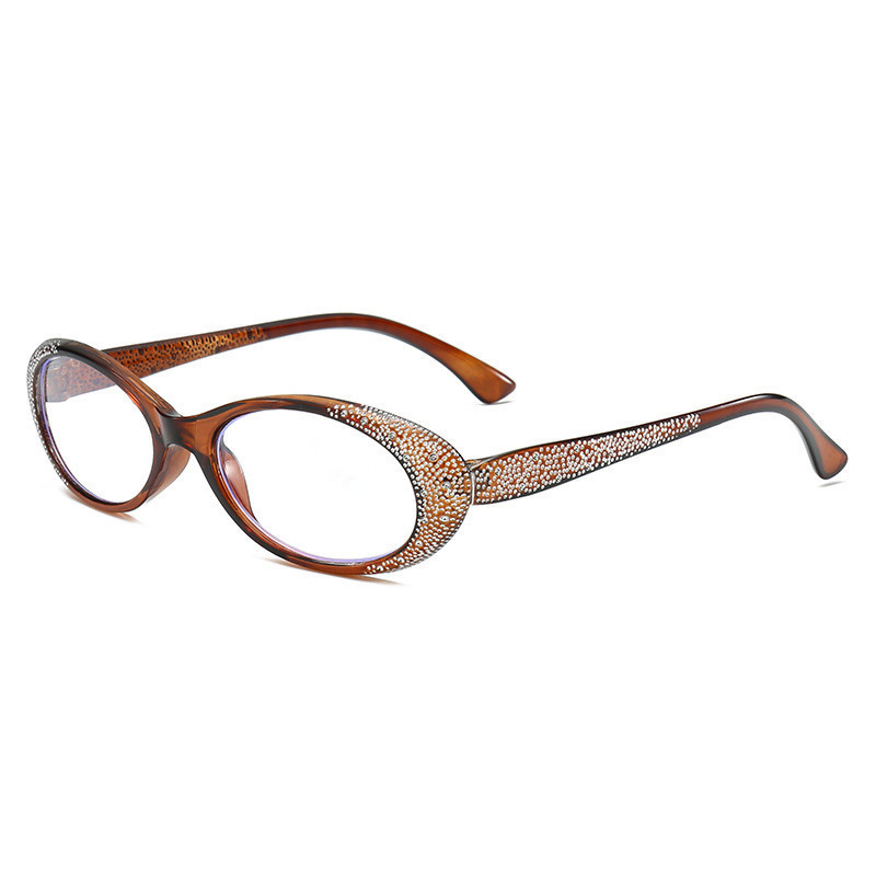 Modische Brille mit Strasssteinen und Schönheitsglaseffekt für ältere Menschen