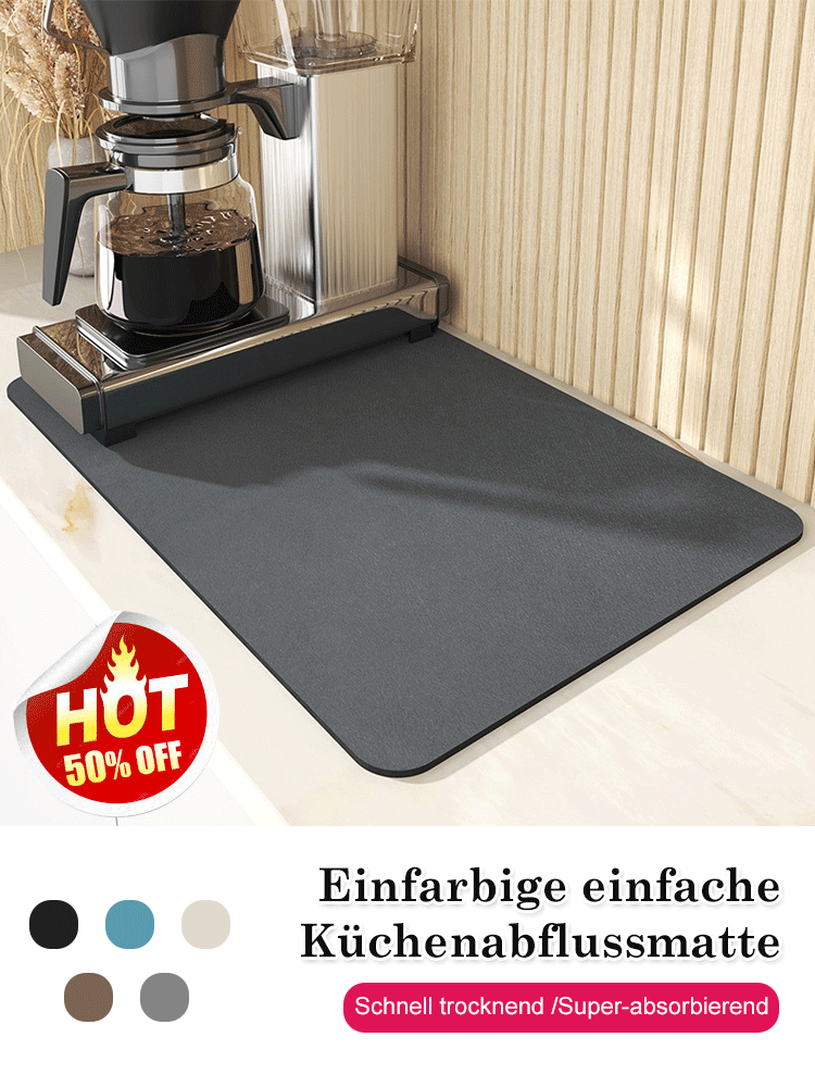 Einfarbige einfache Küchenabflussmatte