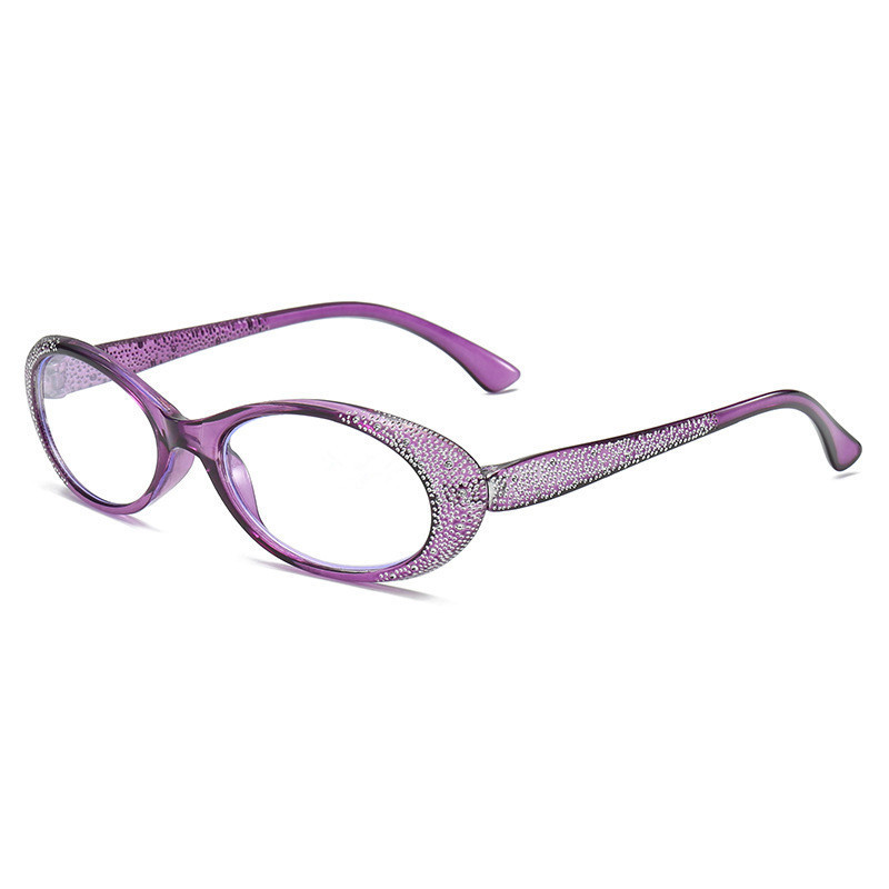 Modische Brille mit Strasssteinen und Schönheitsglaseffekt für ältere Menschen