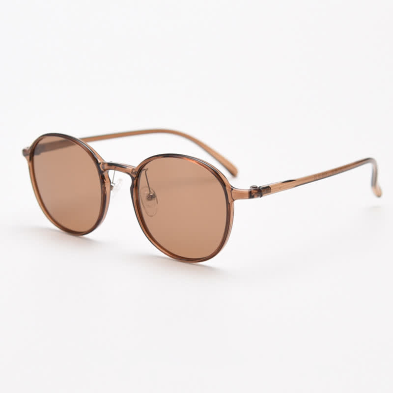 Spykay™ SG60999 Unisex Retro Simple Round Frame Polarized Sunglasses  - Brown - image 14