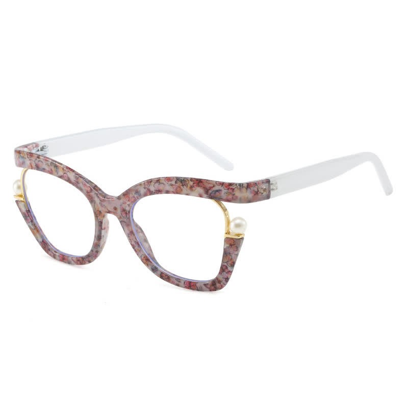 Spykay™ EG26758 Anti-blue Light Pearl Decor Irregular Oversized Eyeglasses - Floral - image 10