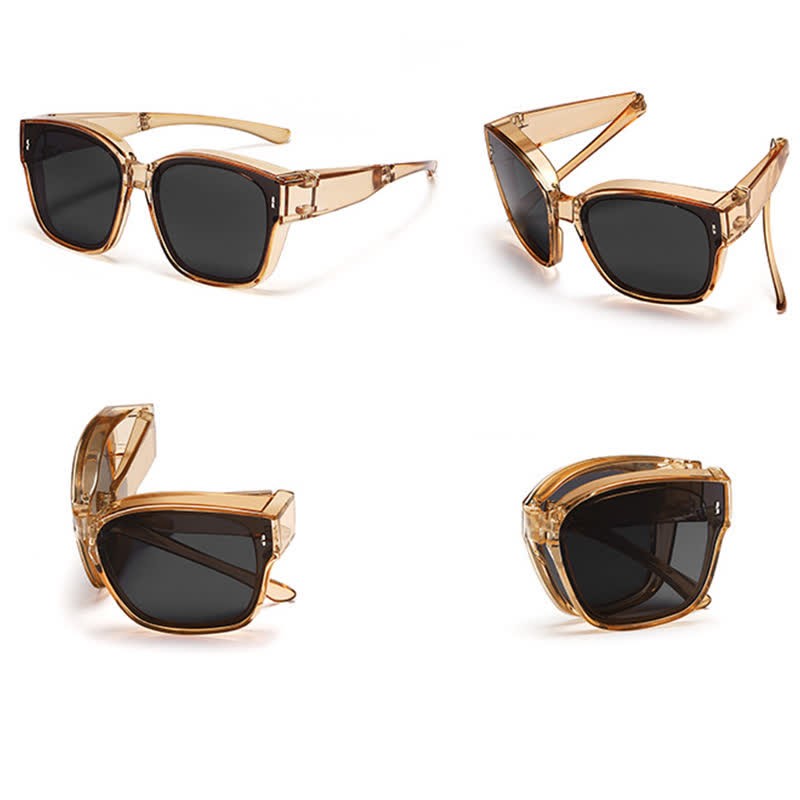 Spykay™ SG60956 Fit Over Glasses Square Frame Foldable Sunglasses for Women Men - image 14