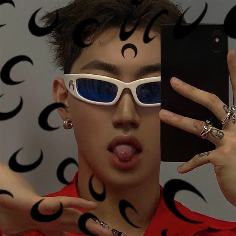 Spykay™ SG60917 Moon Print Retro-Vintage Y2K Sports Sunglasses