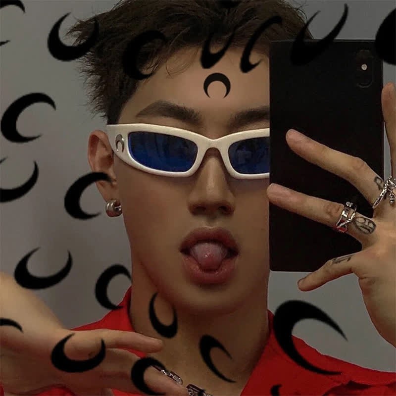Spykay™ SG60917 Moon Print Retro-Vintage Y2K Sports Sunglasses