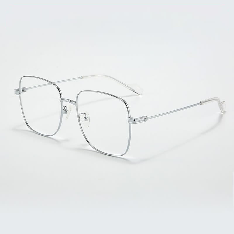 Spykay™ EG26904 Retro Simple Square Frame Anti-blue Light Hipster Glasses - Silver - image 4