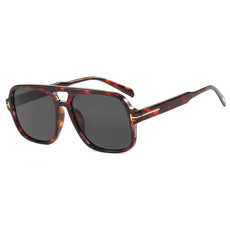 Spykay™ SG60710 Double Bridges Retro-Vintage Aviator Sunglasses - Black Tortoise Shell/Grey - image 47