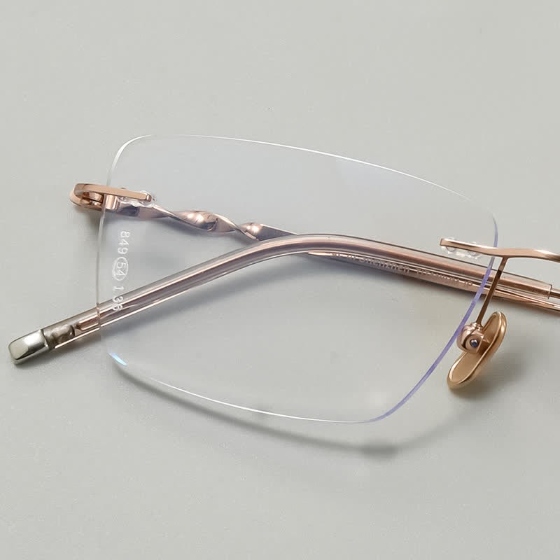 Spykay™ EG26863 Rectangle Titanium Frame Anti-blue Light Hipster Rimless Lightweight Glasses - image 8