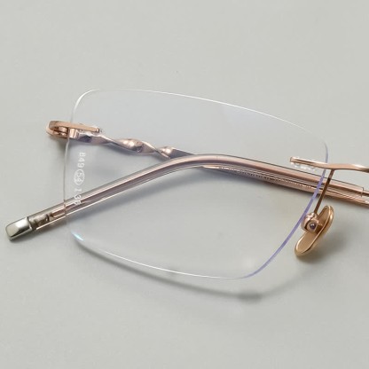 Spykay™ EG26863 Rectangle Titanium Frame Anti-blue Light Hipster Rimless Lightweight Glasses - image 8