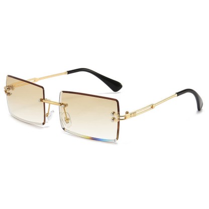 Spykay™ SG60744 Rimless Rectangle Frame Fashion Sunglasses - Light Brown - image 38