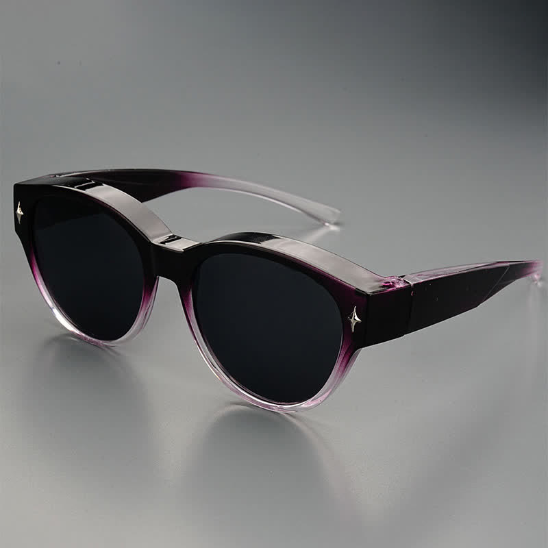 Spykay™ SG61035 Fit Over Glasses Cat-Eye Star Decor Polarized Sunglasses - image 8