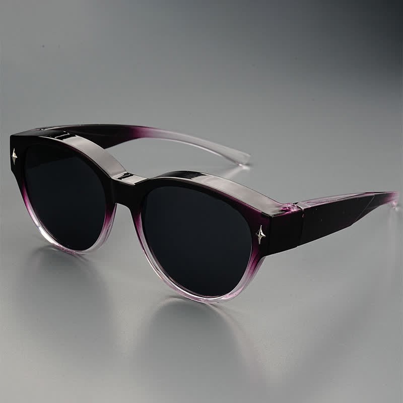 Spykay™ SG61035 Fit Over Glasses Cat-Eye Star Decor Polarized Sunglasses - image 8