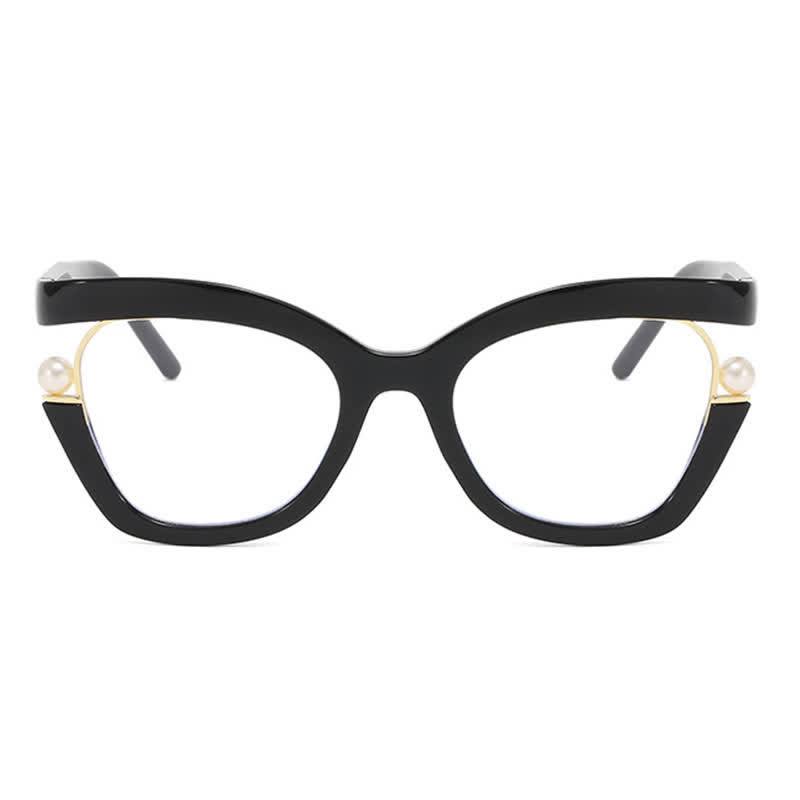 Spykay™ EG26758 Anti-blue Light Pearl Decor Irregular Oversized Eyeglasses - image 3
