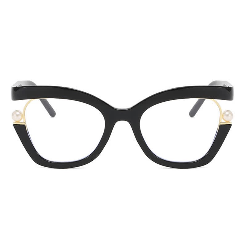 Spykay™ EG26758 Anti-blue Light Pearl Decor Irregular Oversized Eyeglasses - image 3