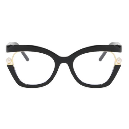 Spykay™ EG26758 Anti-blue Light Pearl Decor Irregular Oversized Eyeglasses - image 3