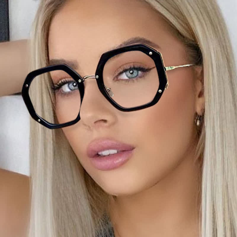 Spykay™ EG26764 Oversized Geometric Frame Anti-blue Light Glasses