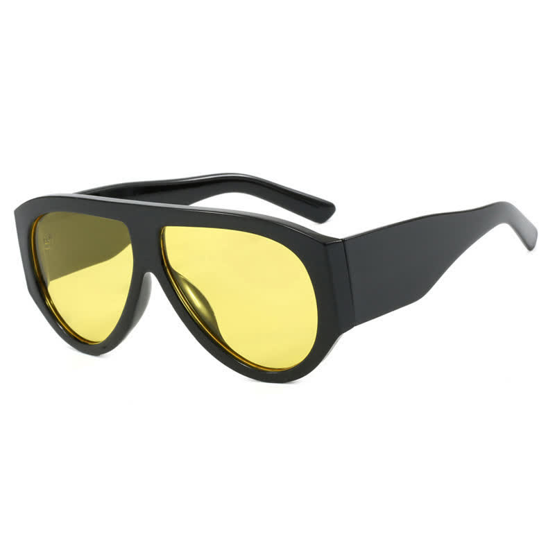 Spykay™ SG60677 Vintage Oversized Frame Aviator  Sunglasses - Black/Yellow - image 14