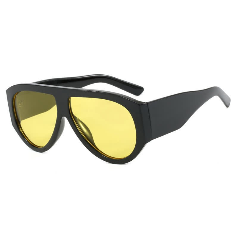 Spykay™ SG60677 Vintage Oversized Frame Aviator  Sunglasses - Black/Yellow - image 14