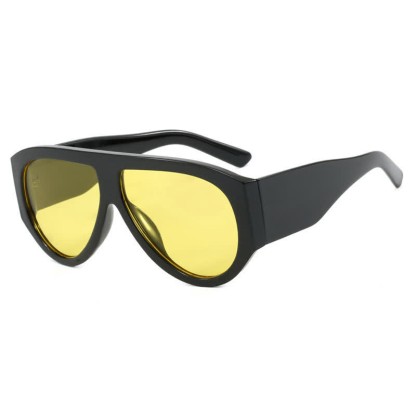 Spykay™ SG60677 Vintage Oversized Frame Aviator  Sunglasses - Black/Yellow - image 14