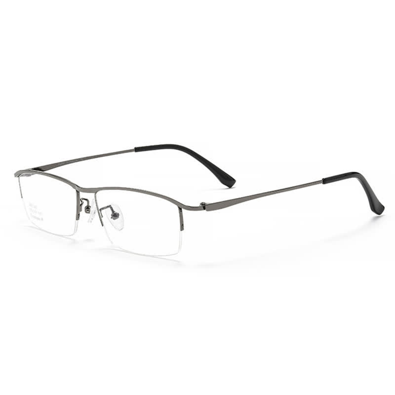 Spykay™ EG26842 Simple Semi-Rimless Titanium Rectangle Frame Anti-blue Light Glasses - Dark Grey - image 6