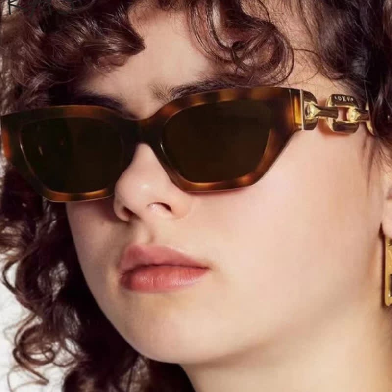 Spykay™ SG60953 Retro Cat-Eye Chain Temples Trendy Sunglasses - image 13